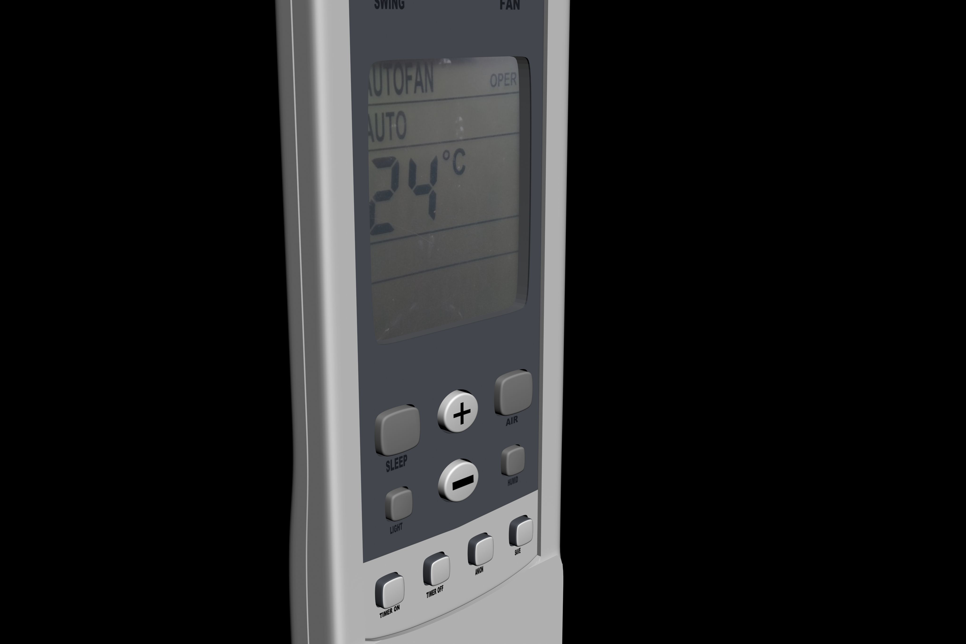 air conditioner remote control Free 3D model_2