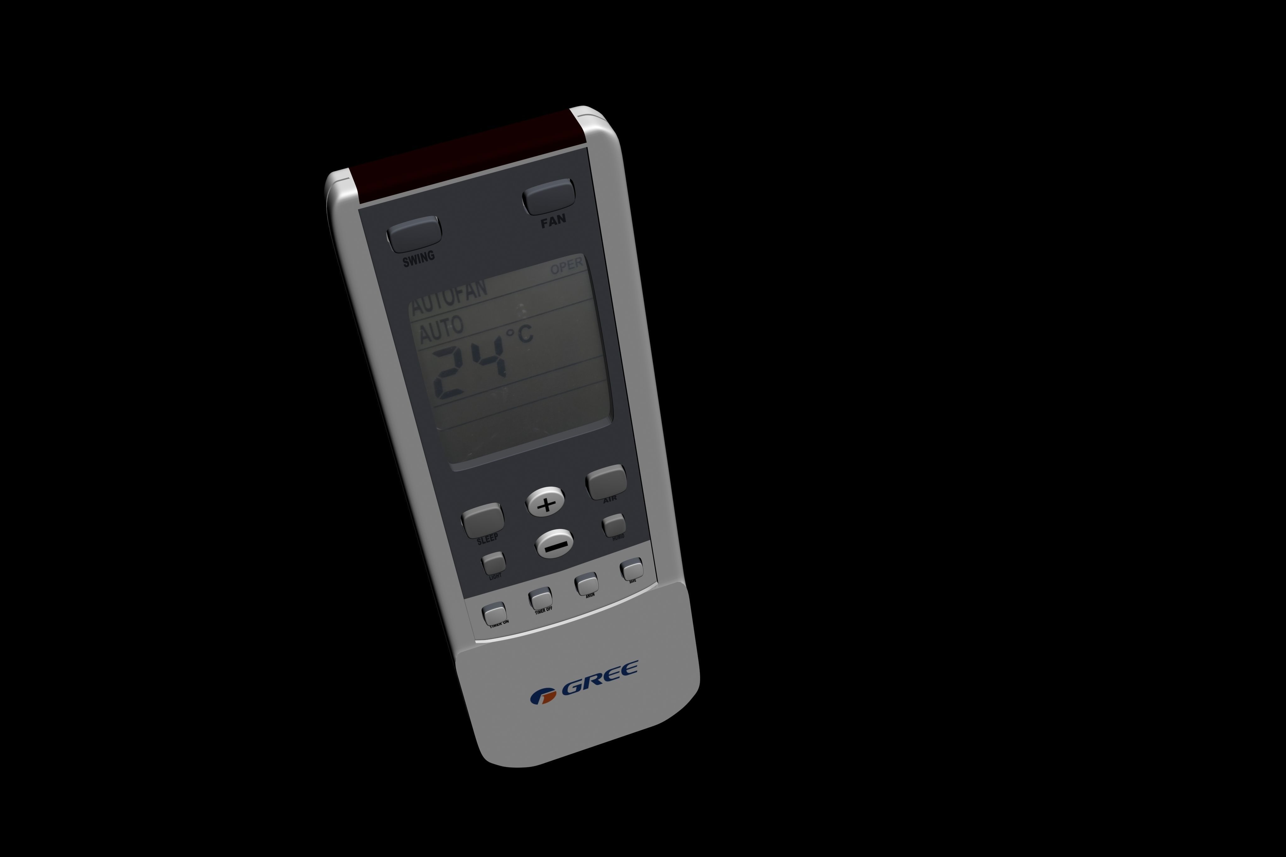 air conditioner remote control Free 3D model_4
