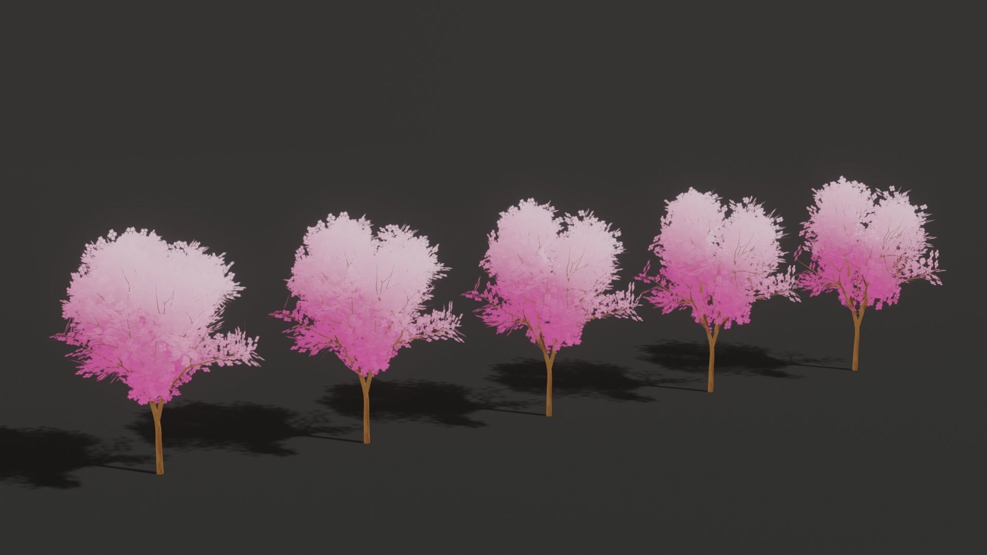 Stylized Cherry tree Low-poly 3D model_4