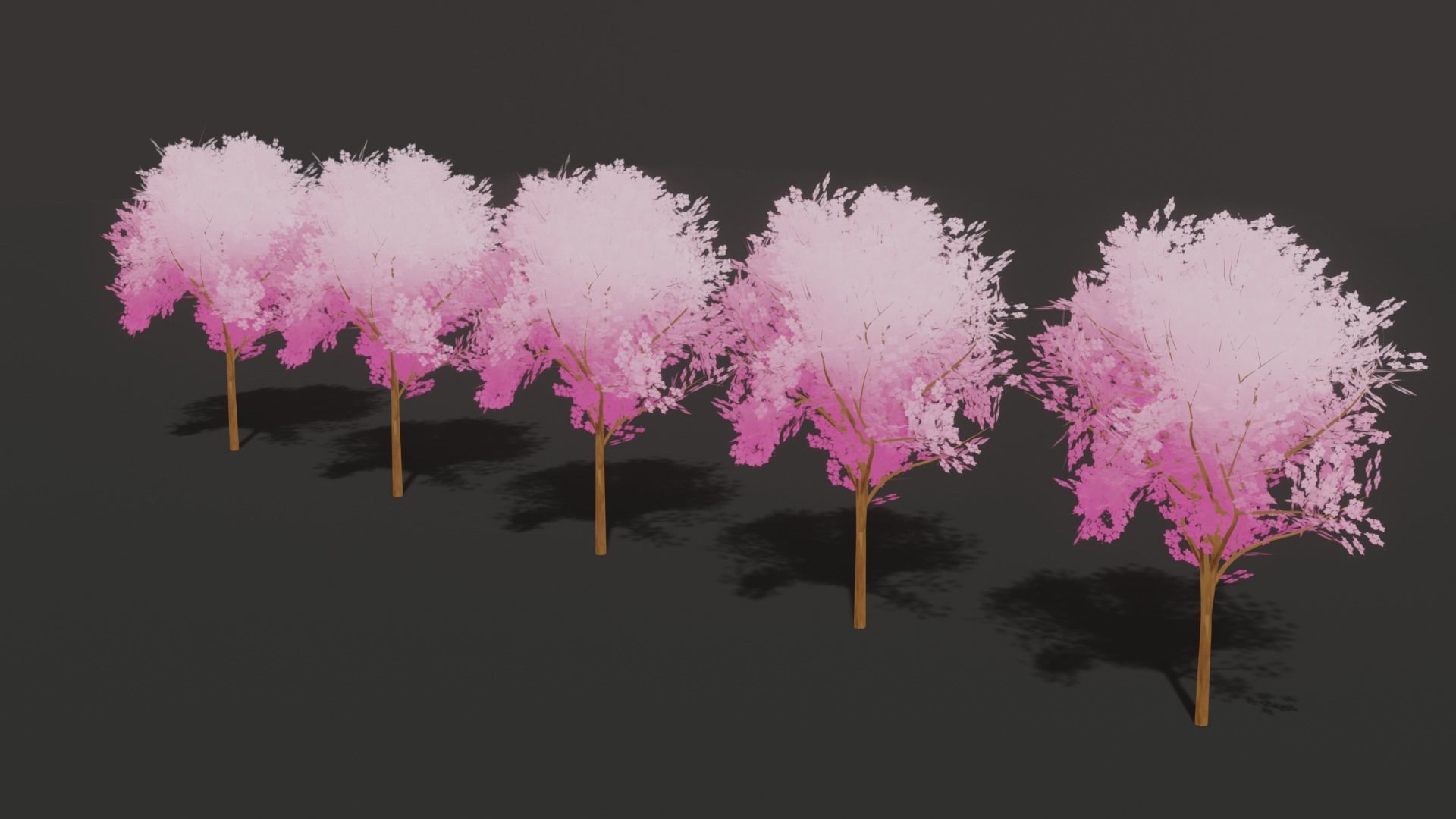 Stylized Cherry tree Low-poly 3D model_6