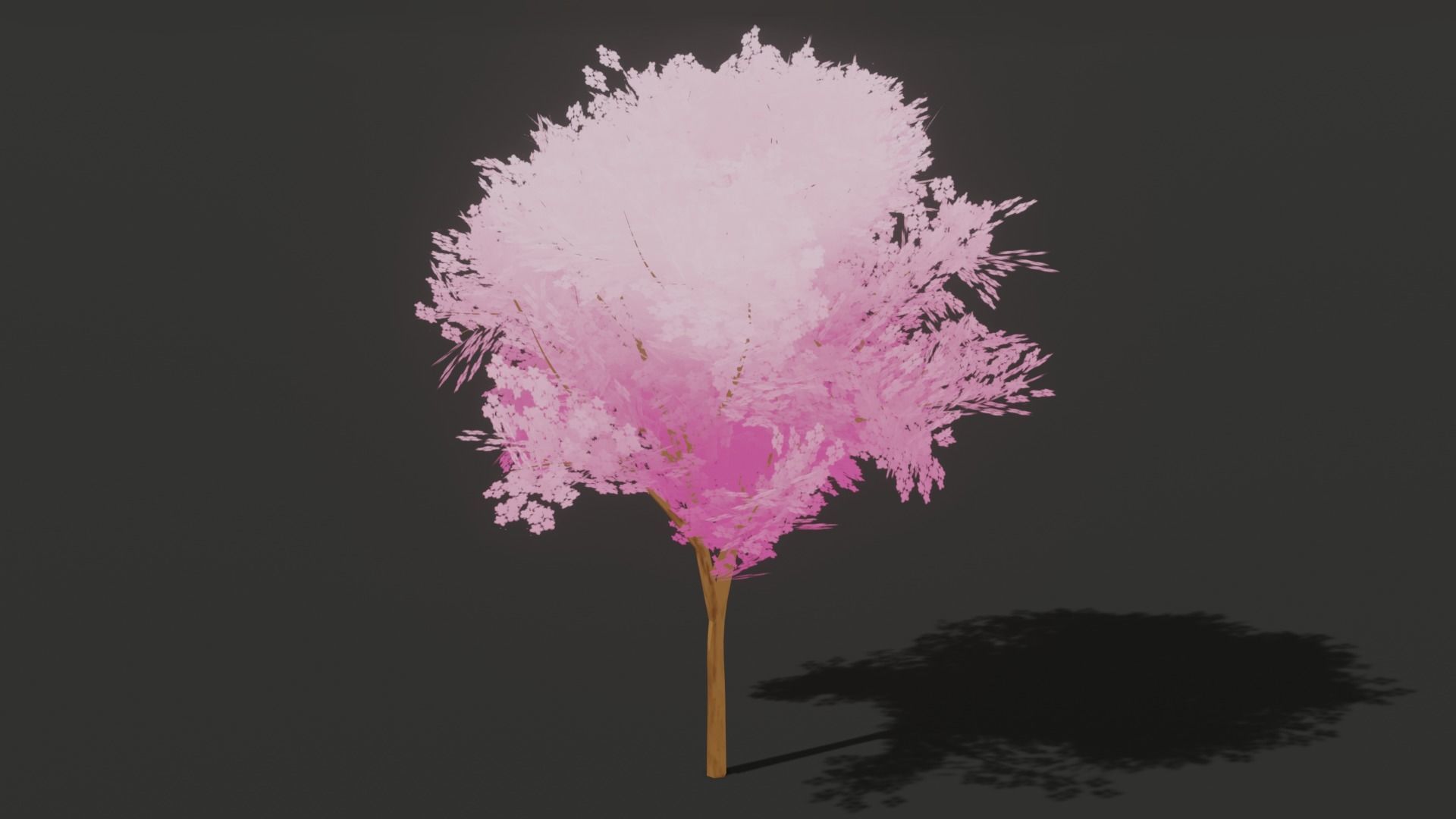 Stylized Cherry tree Low-poly 3D model_3