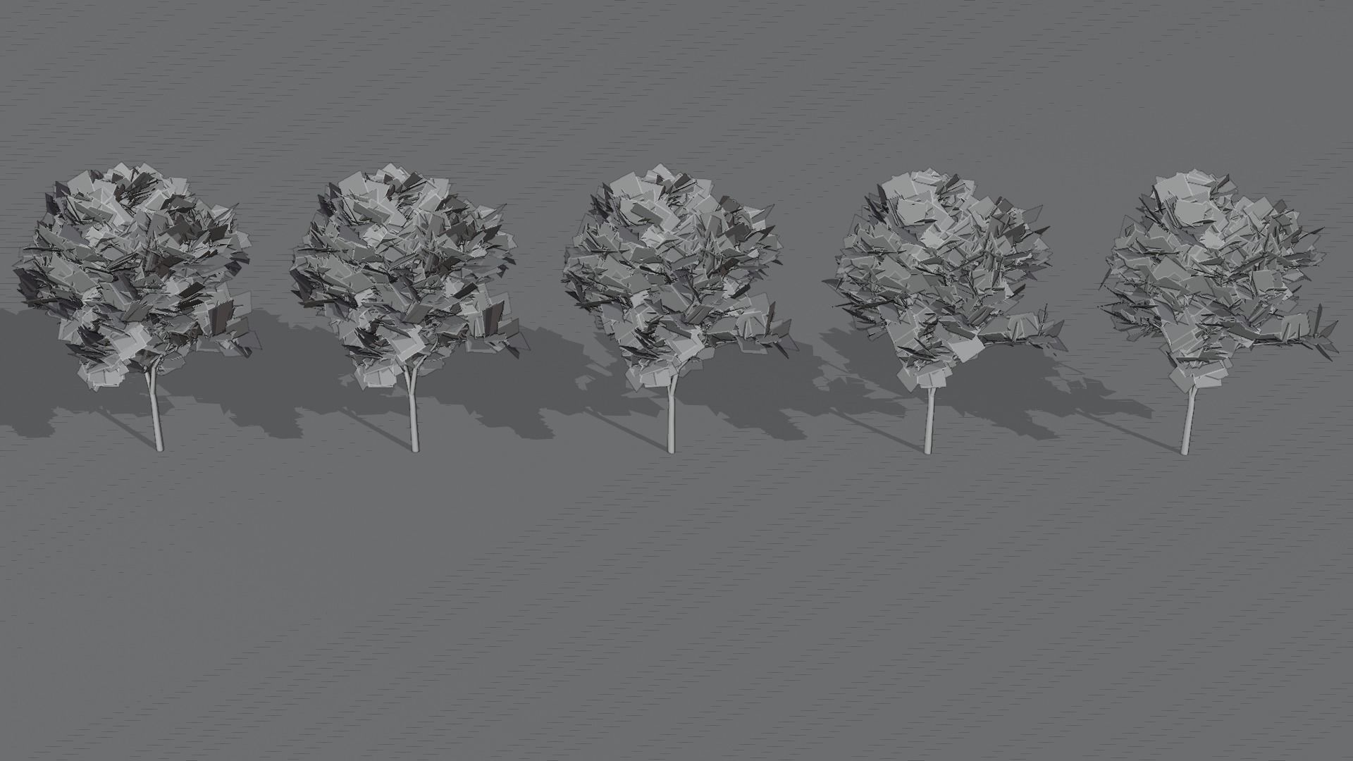 Stylized Cherry tree Low-poly 3D model_13