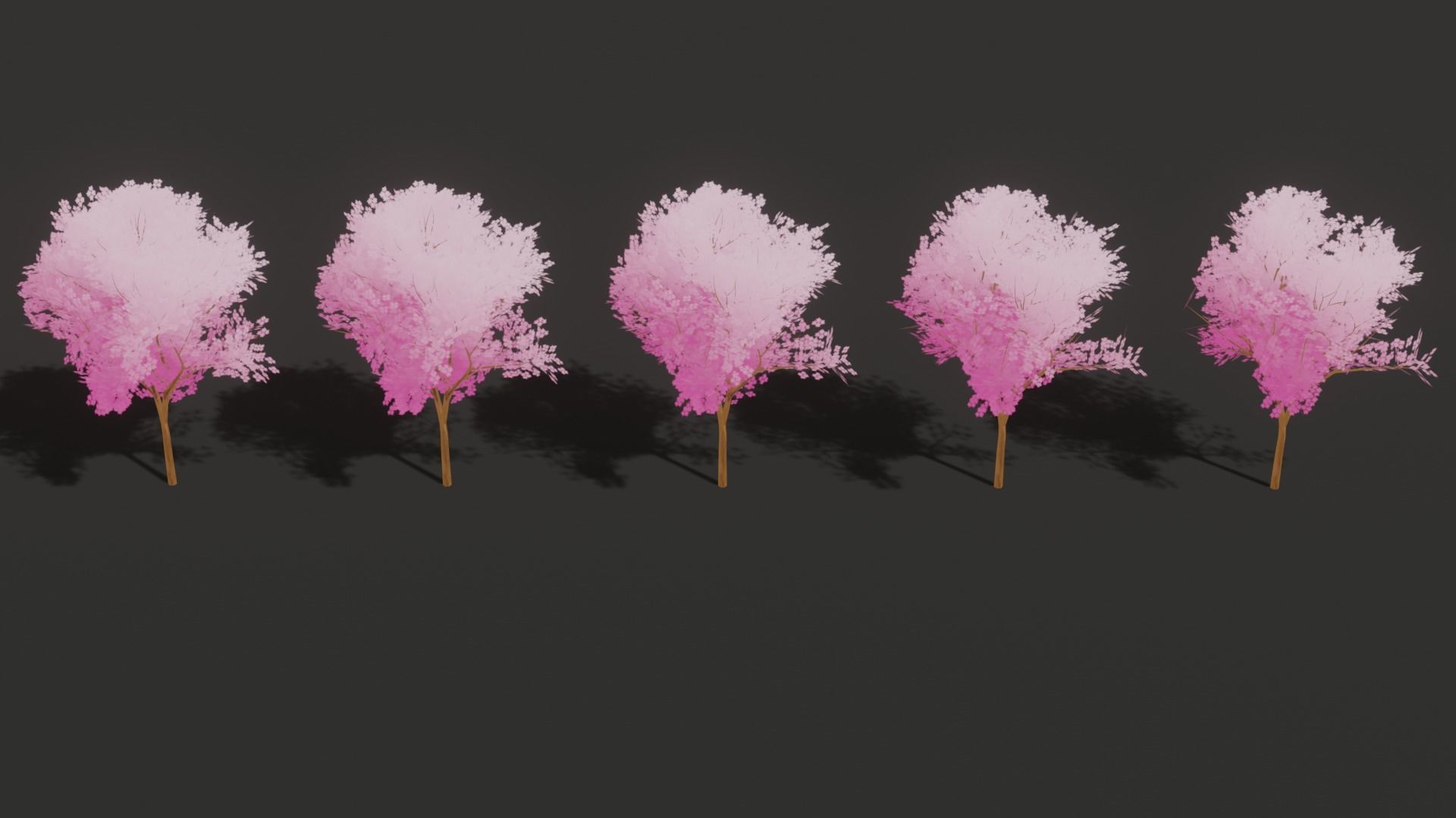 Stylized Cherry tree Low-poly 3D model_9