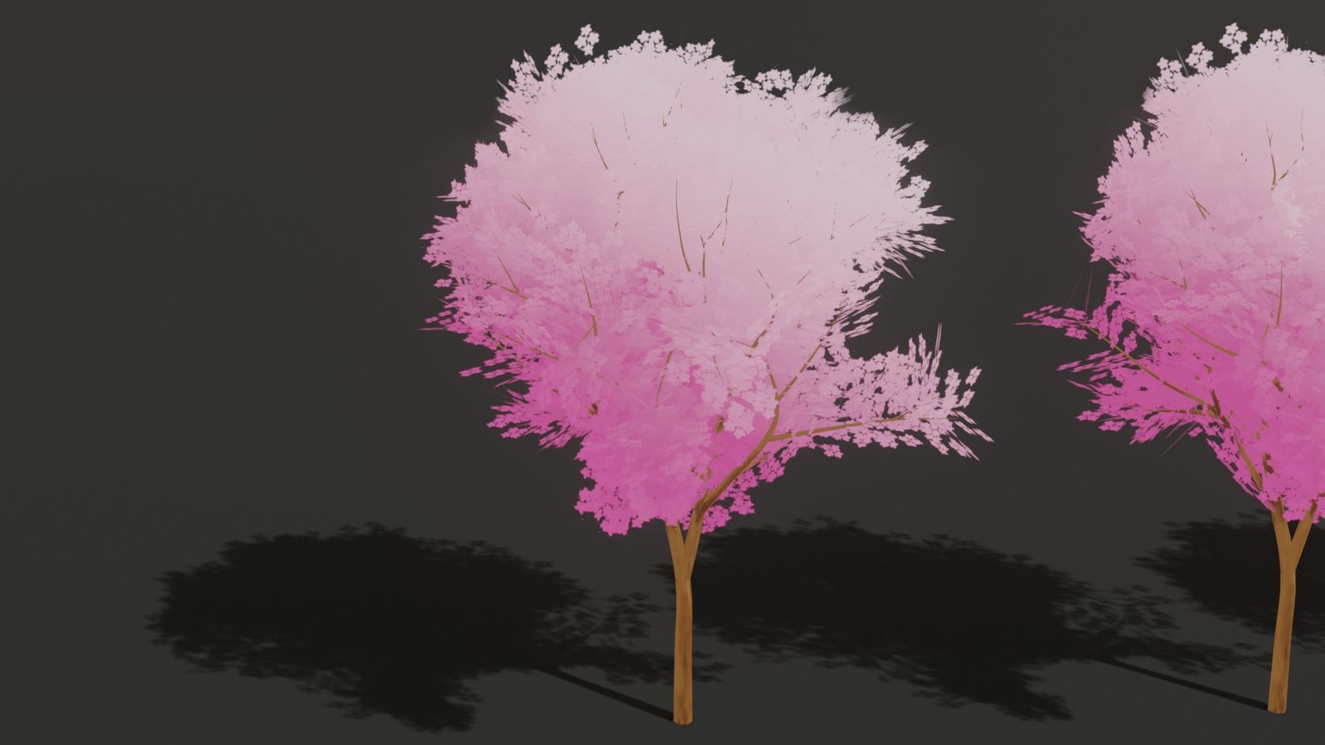 Stylized Cherry tree Low-poly 3D model_8