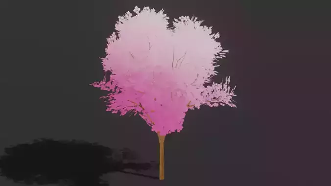Stylized  Cherry tree Low-poly 3D model