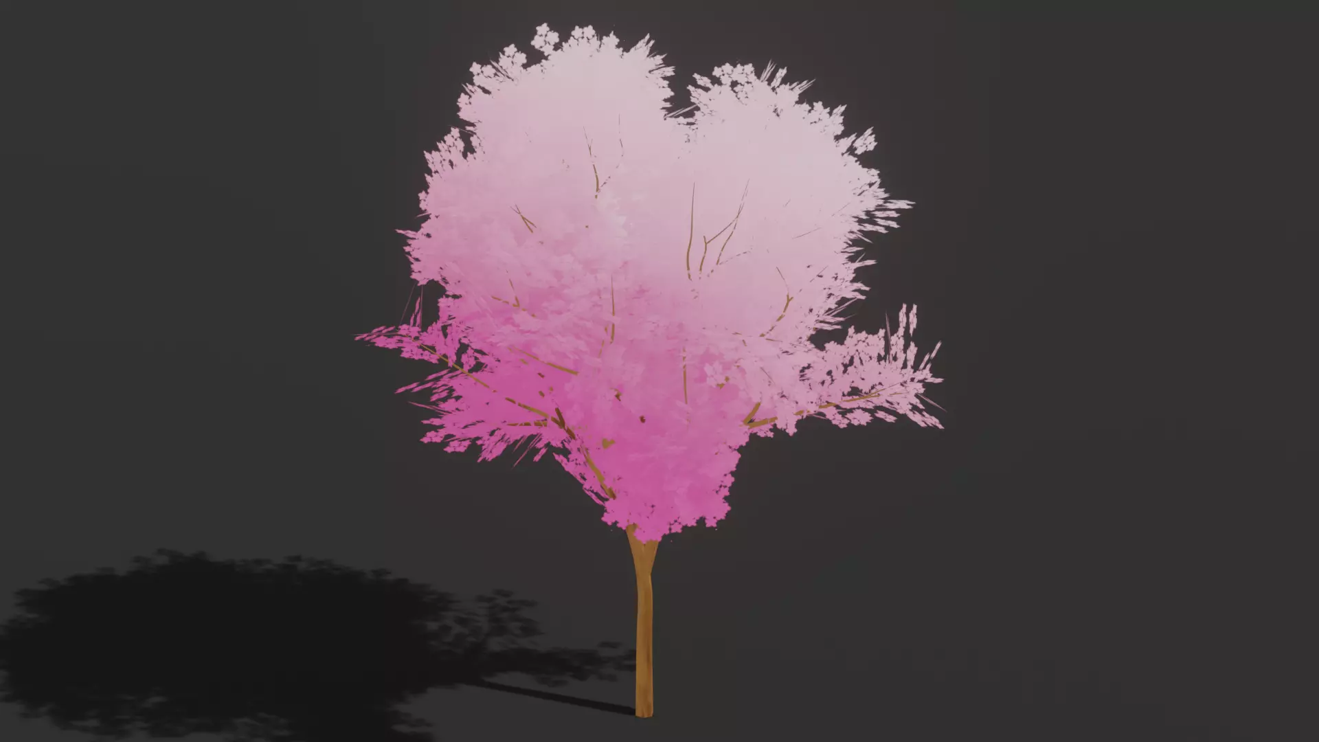 Stylized Cherry tree Low-poly 3D model_0
