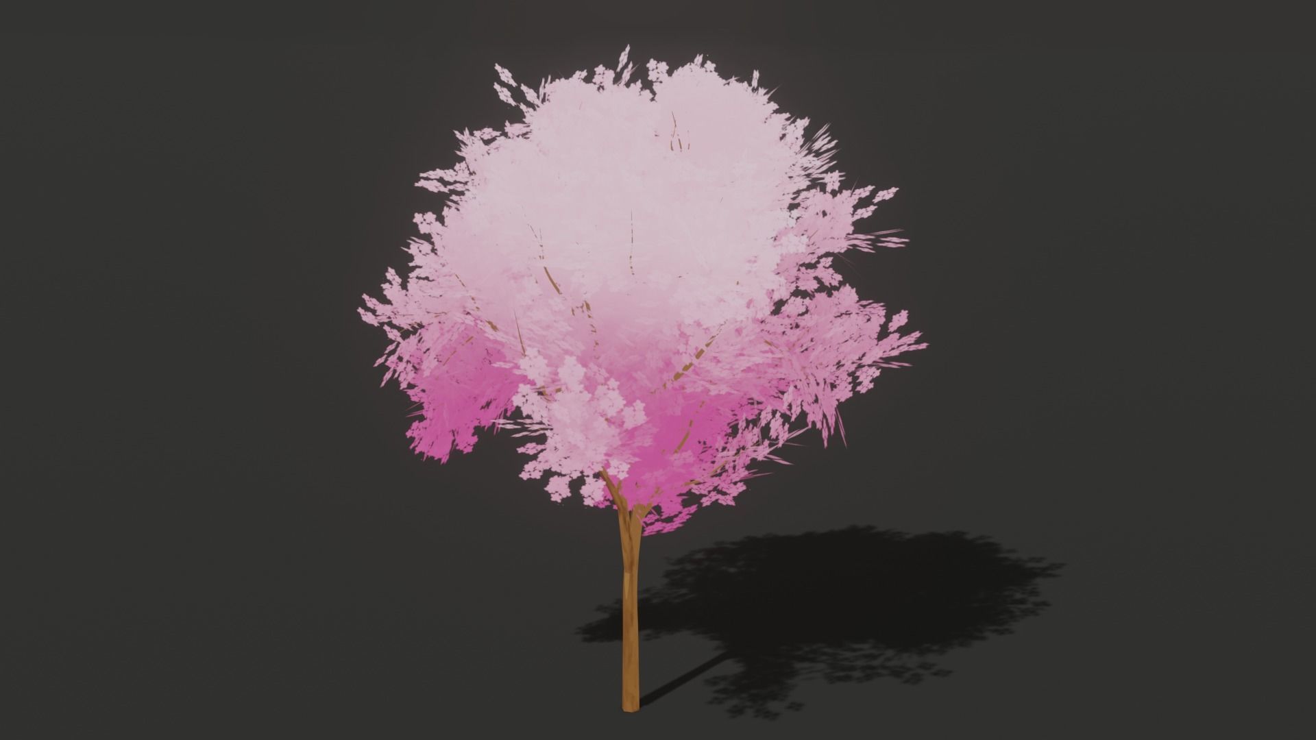 Stylized Cherry tree Low-poly 3D model_2