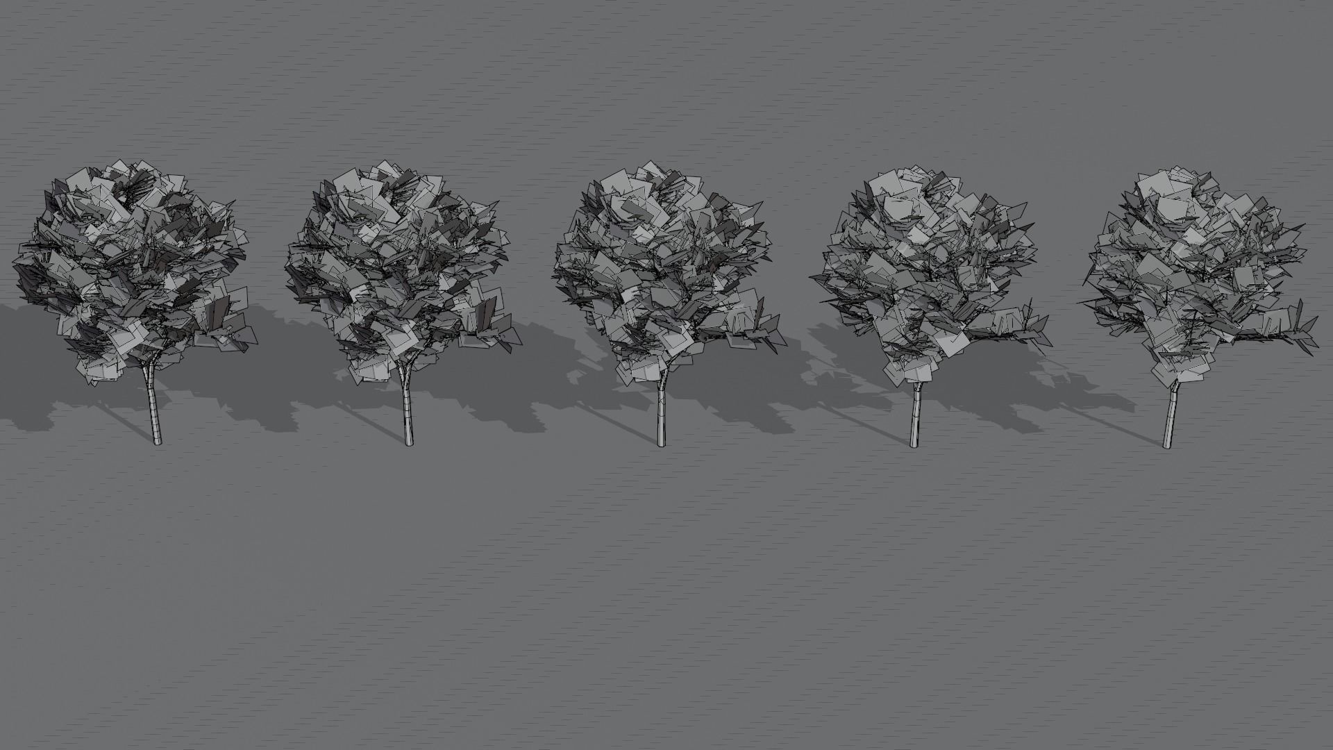 Stylized Cherry tree Low-poly 3D model_16