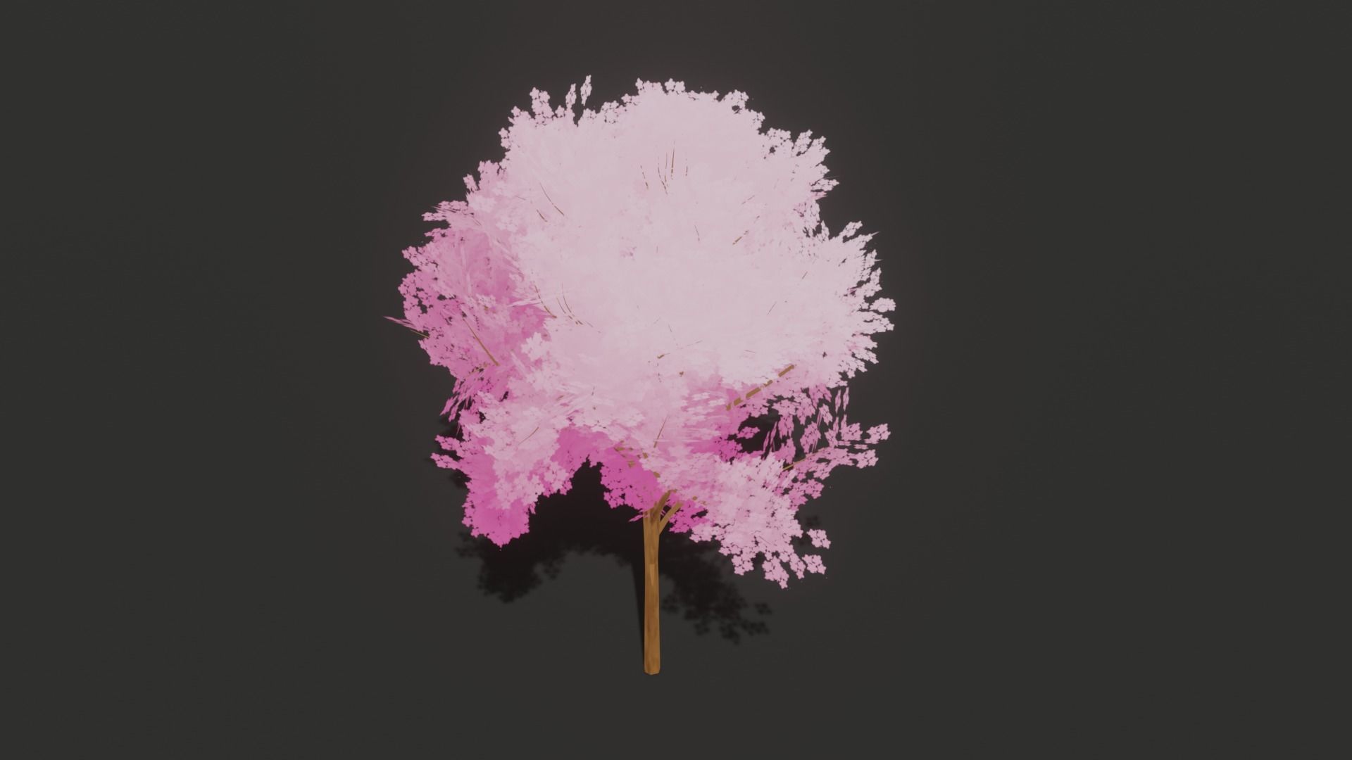 Stylized Cherry tree Low-poly 3D model_1