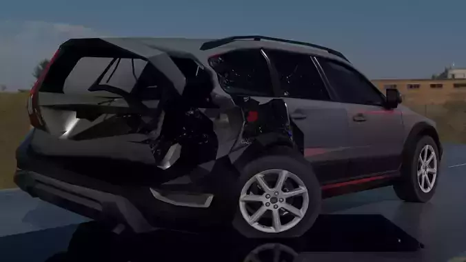  accident volvo car Low-poly 3D model