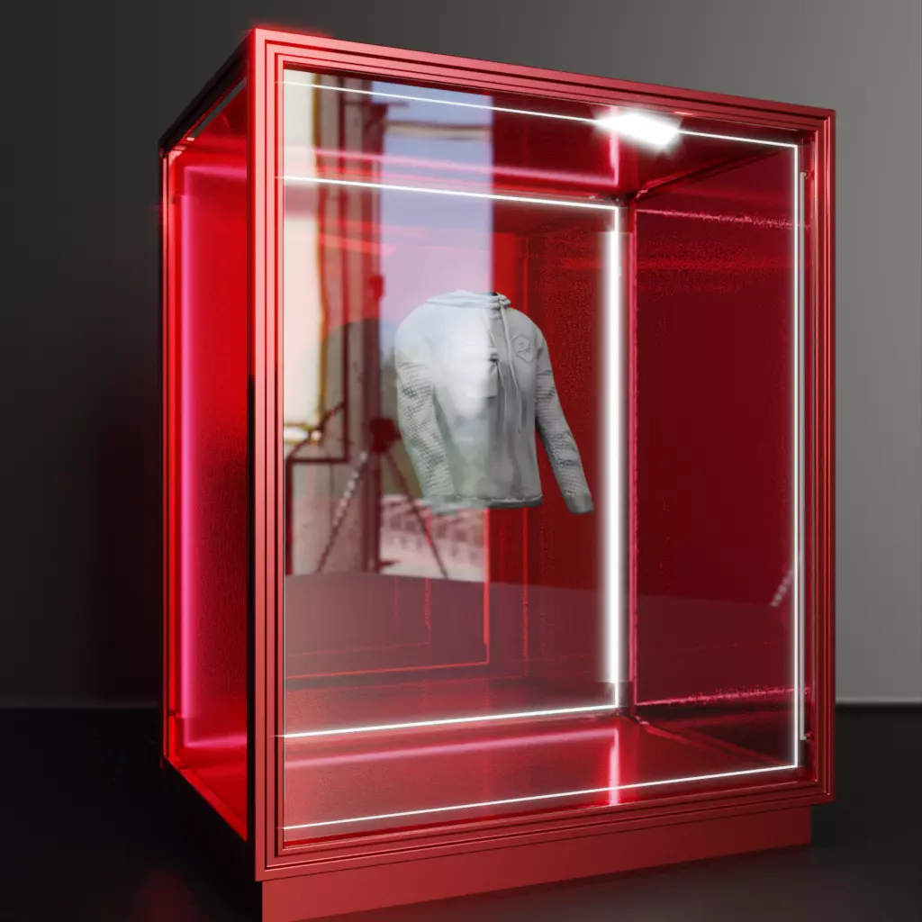 Glass Display Low-poly 3D model_0
