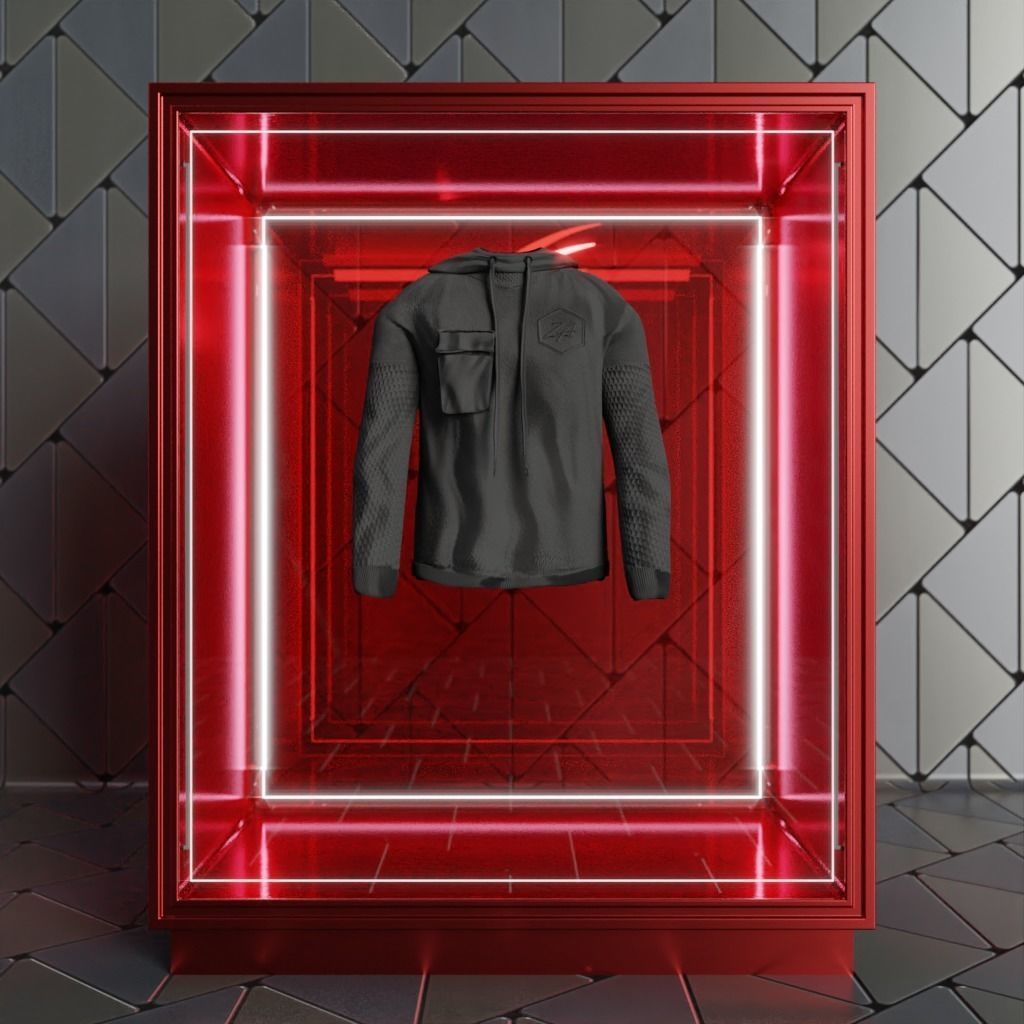 Glass Display Low-poly 3D model_2
