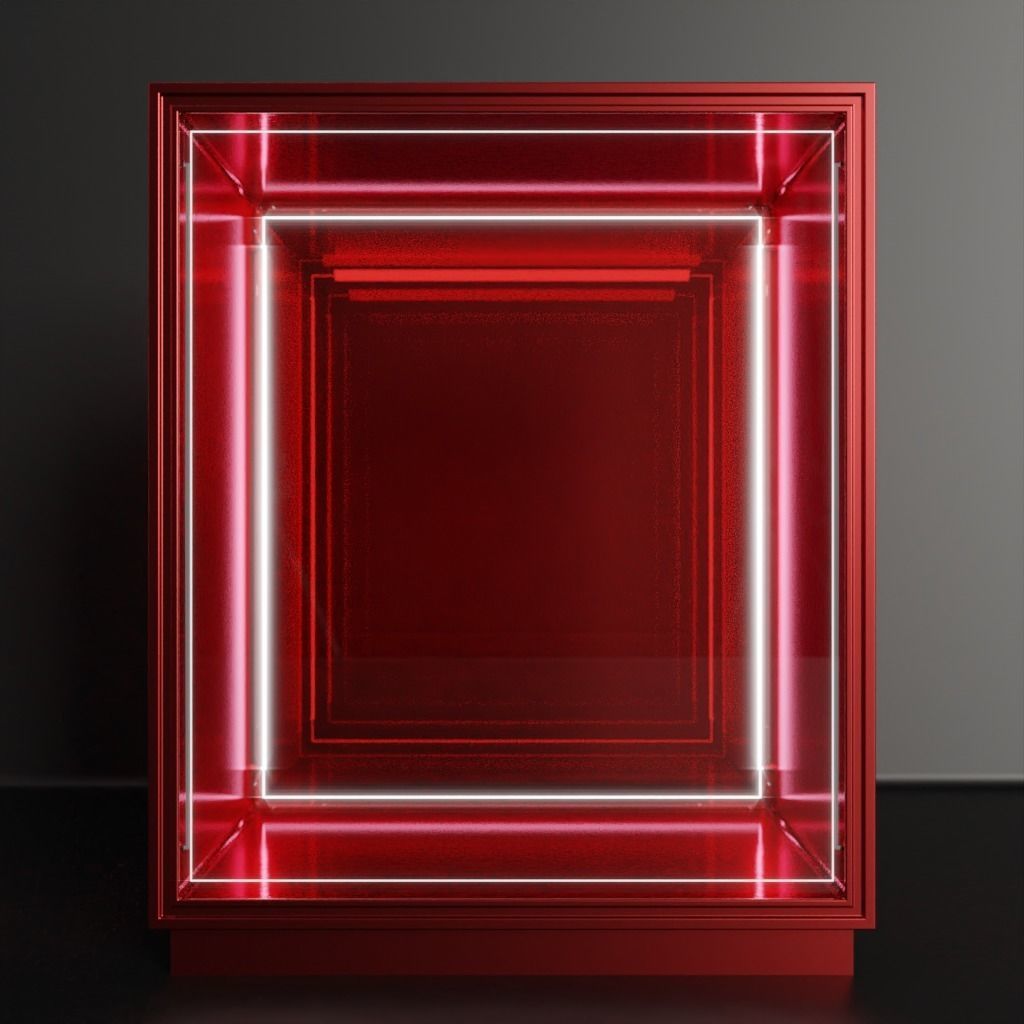 Glass Display Low-poly 3D model_4