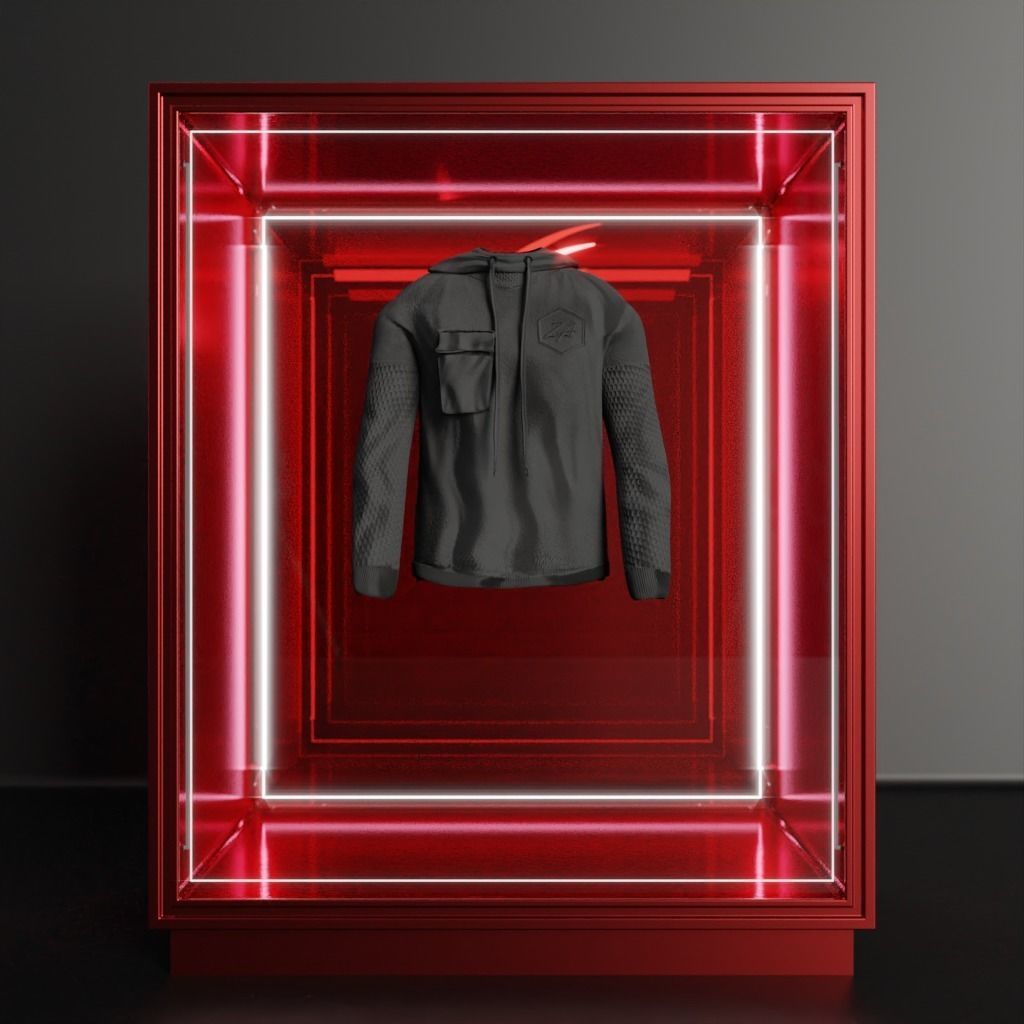 Glass Display Low-poly 3D model_3