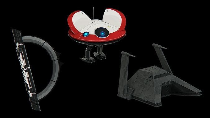 Obi-wan Kenobi assets bundle pack - Star Wars 3D Model Collection