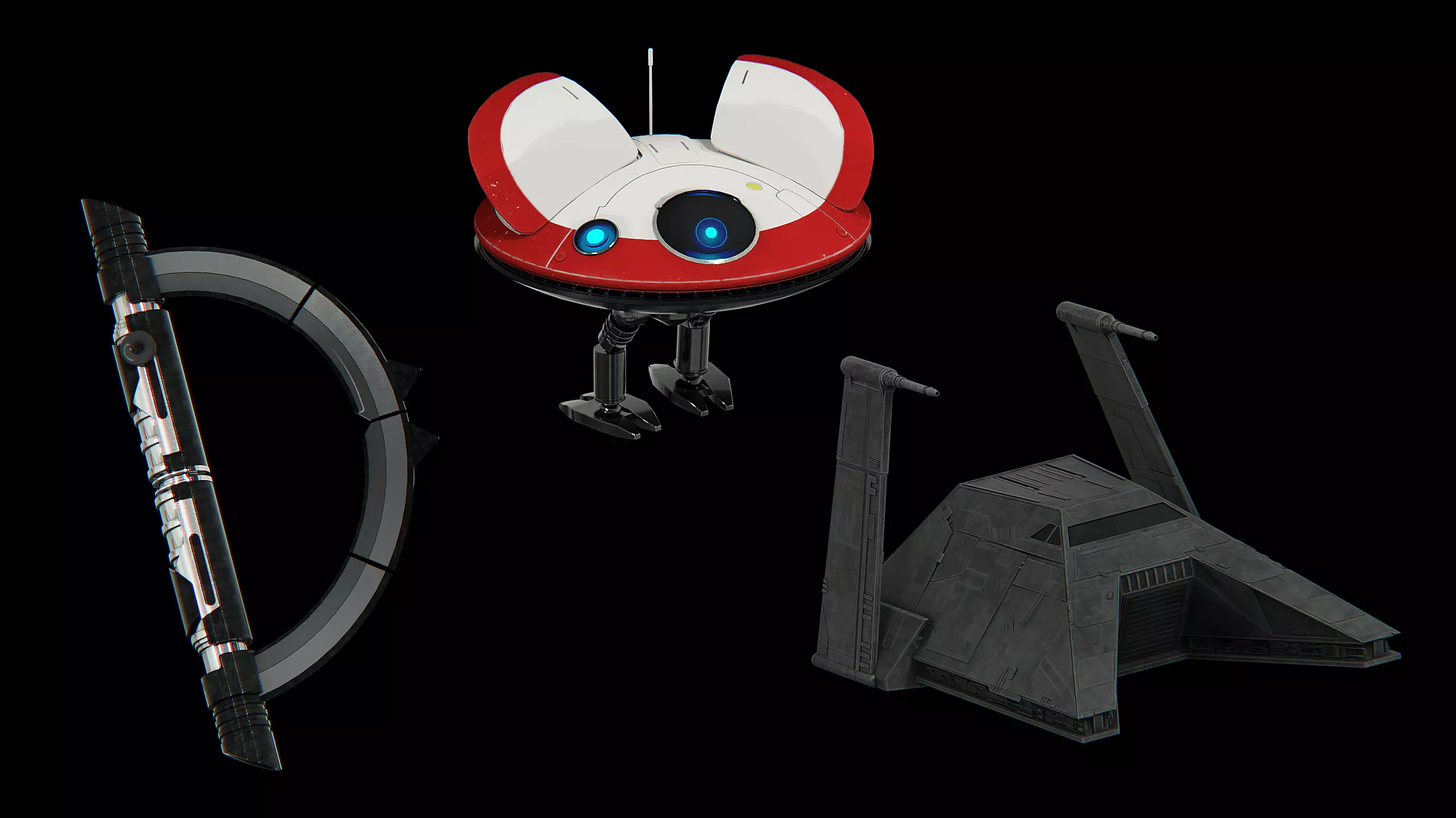 Obi-wan Kenobi assets bundle pack - Star Wars 3D Model Collection_0