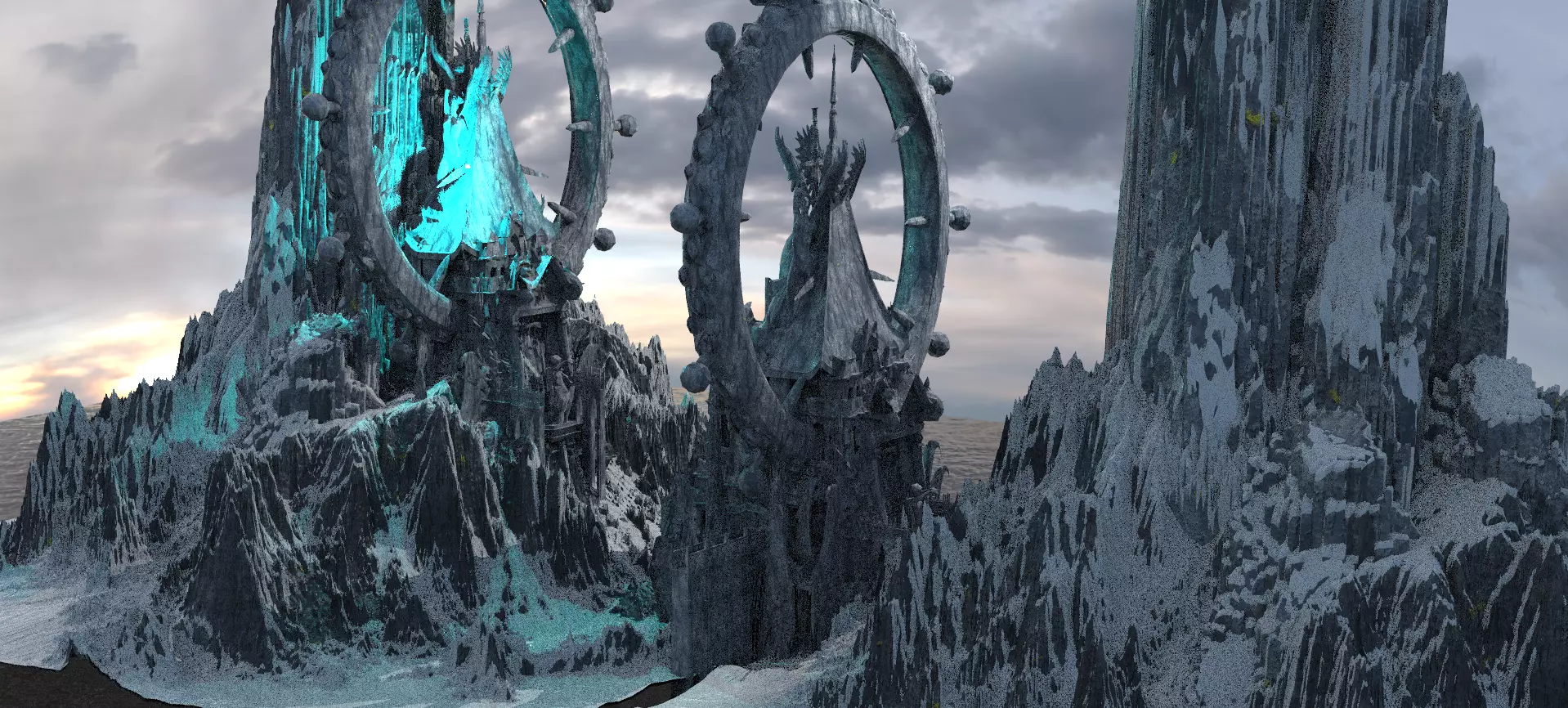 Snow Fortress Huge 3D model_0