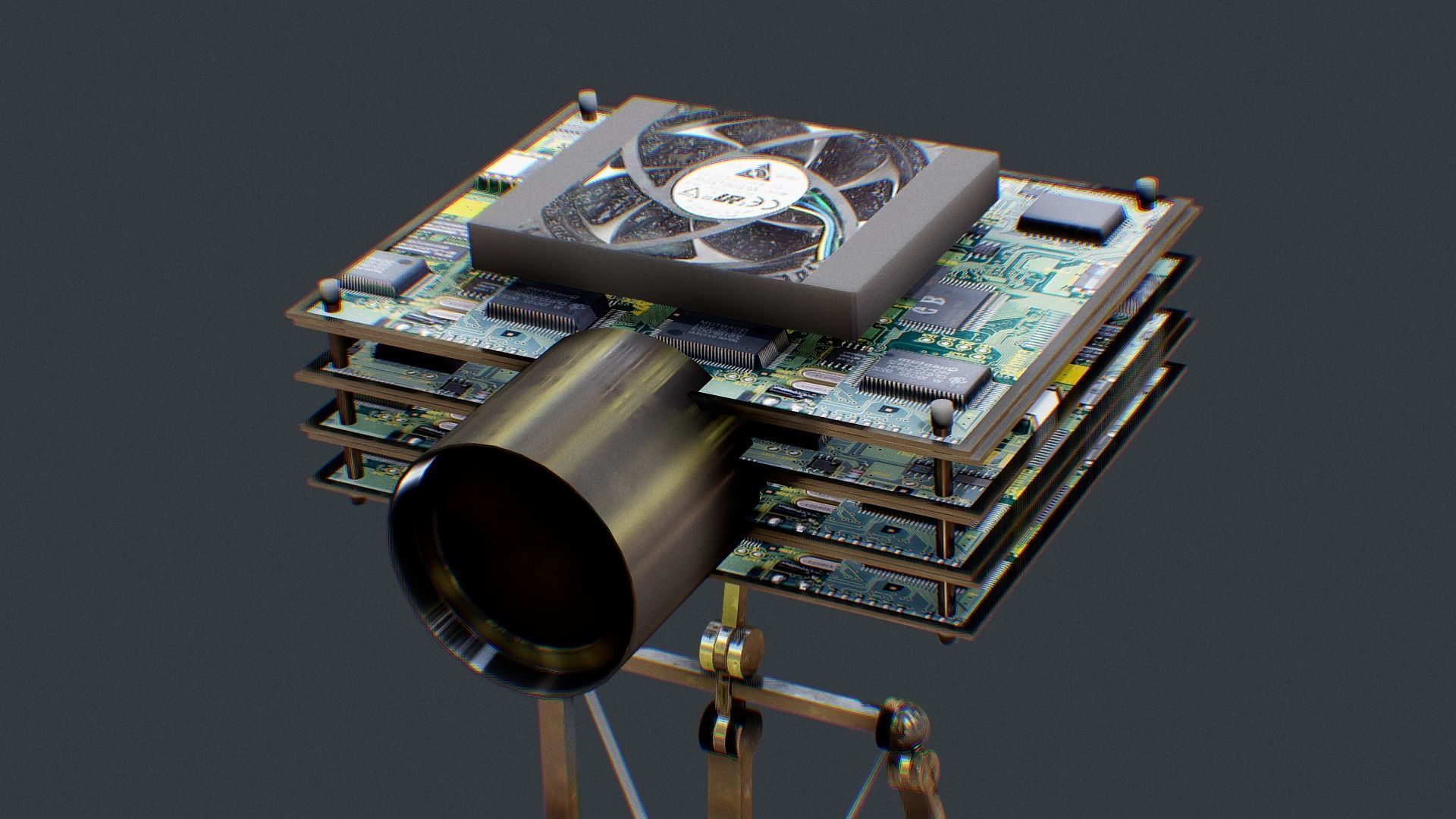 Homemade Robot Man Low-poly 3D model_3