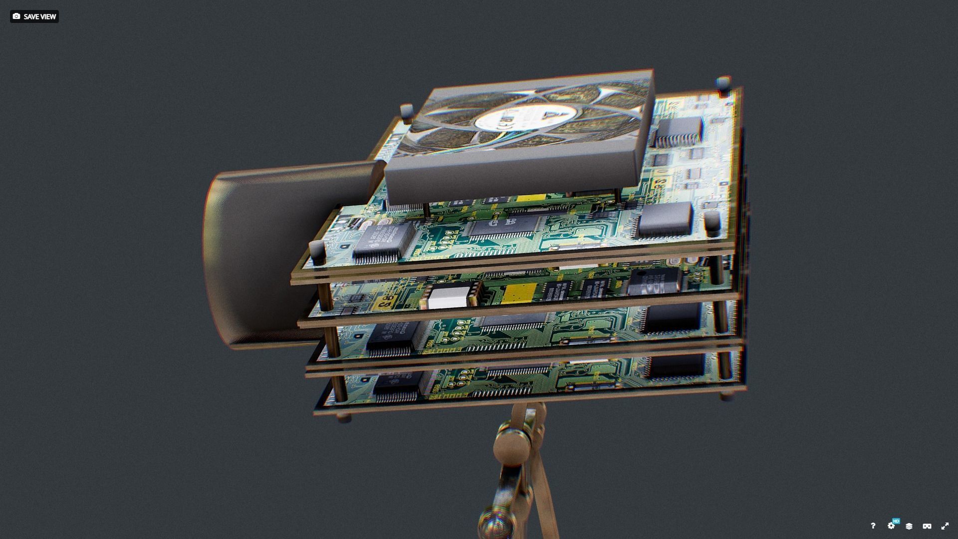 Homemade Robot Man Low-poly 3D model_4