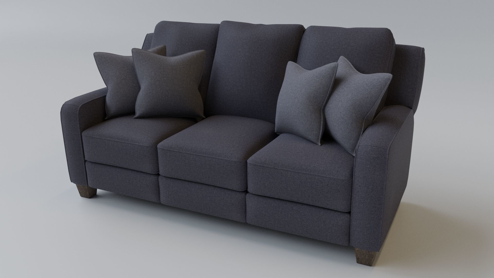 Sofa 3 Seater - v2 Low-poly 3D model_1