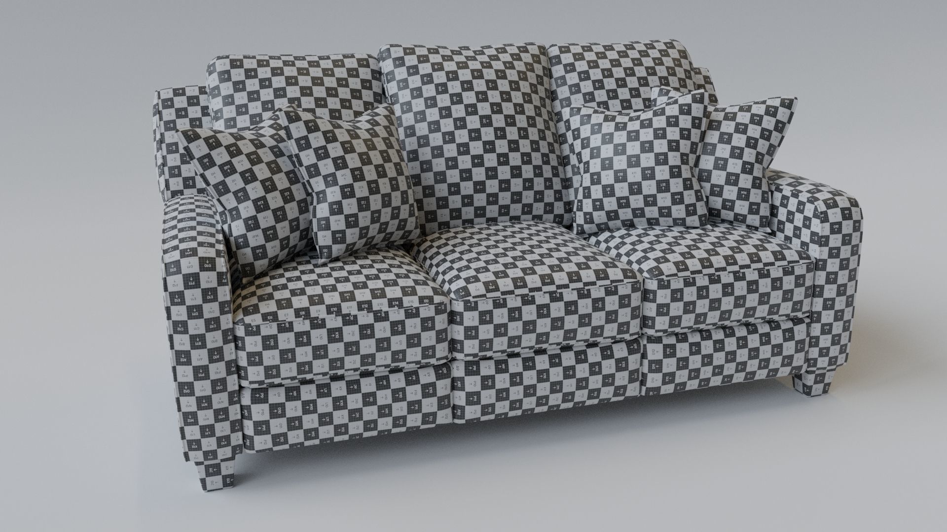 Sofa 3 Seater - v2 Low-poly 3D model_2
