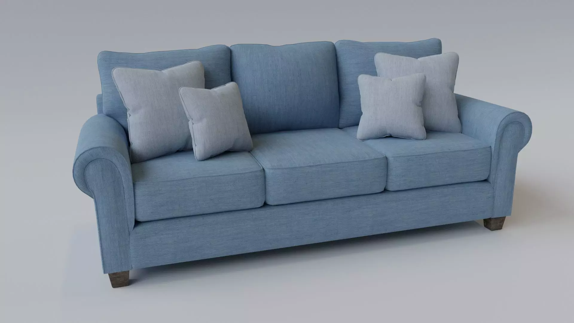 Sofa 3 Seater - v3 Low-poly 3D model_0