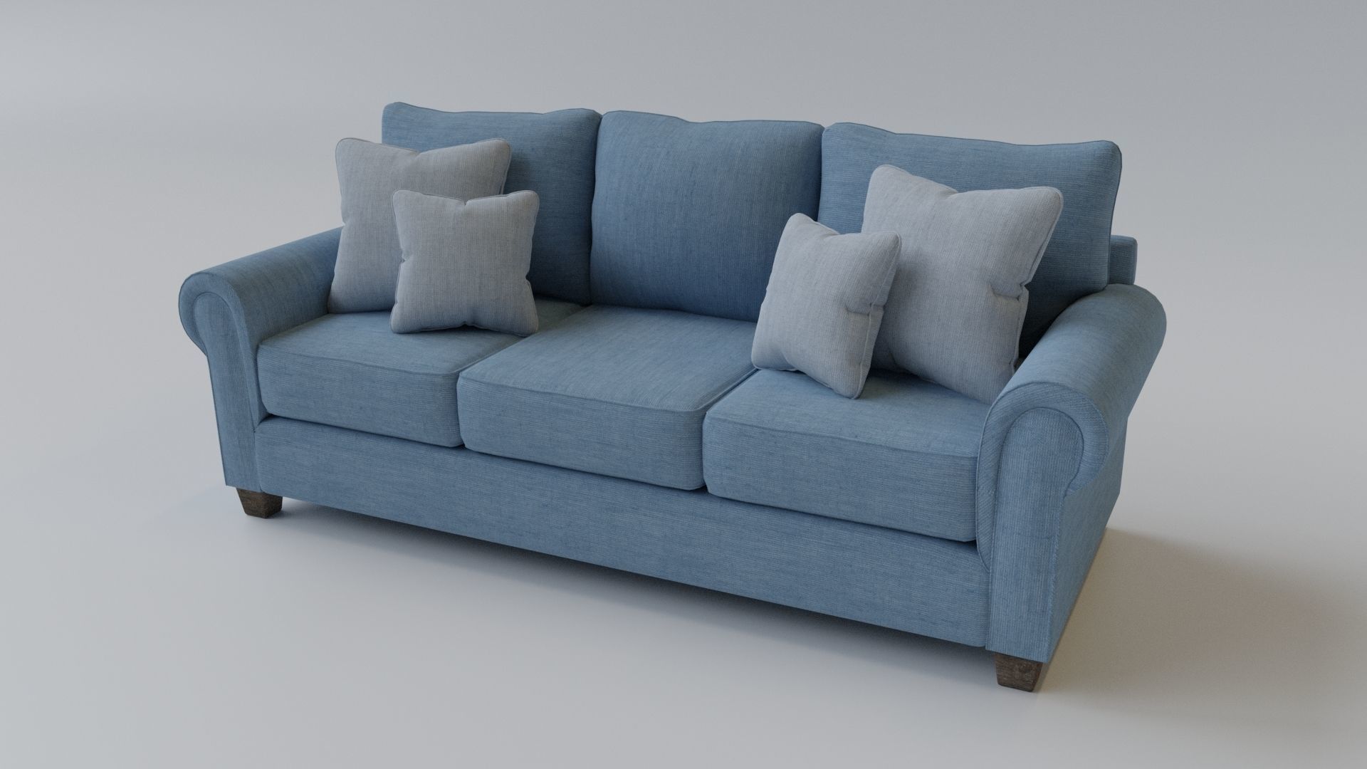 Sofa 3 Seater - v3 Low-poly 3D model_1