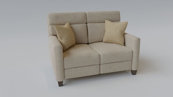 Sofa 2 Seater - v1 Low-poly 3D model
