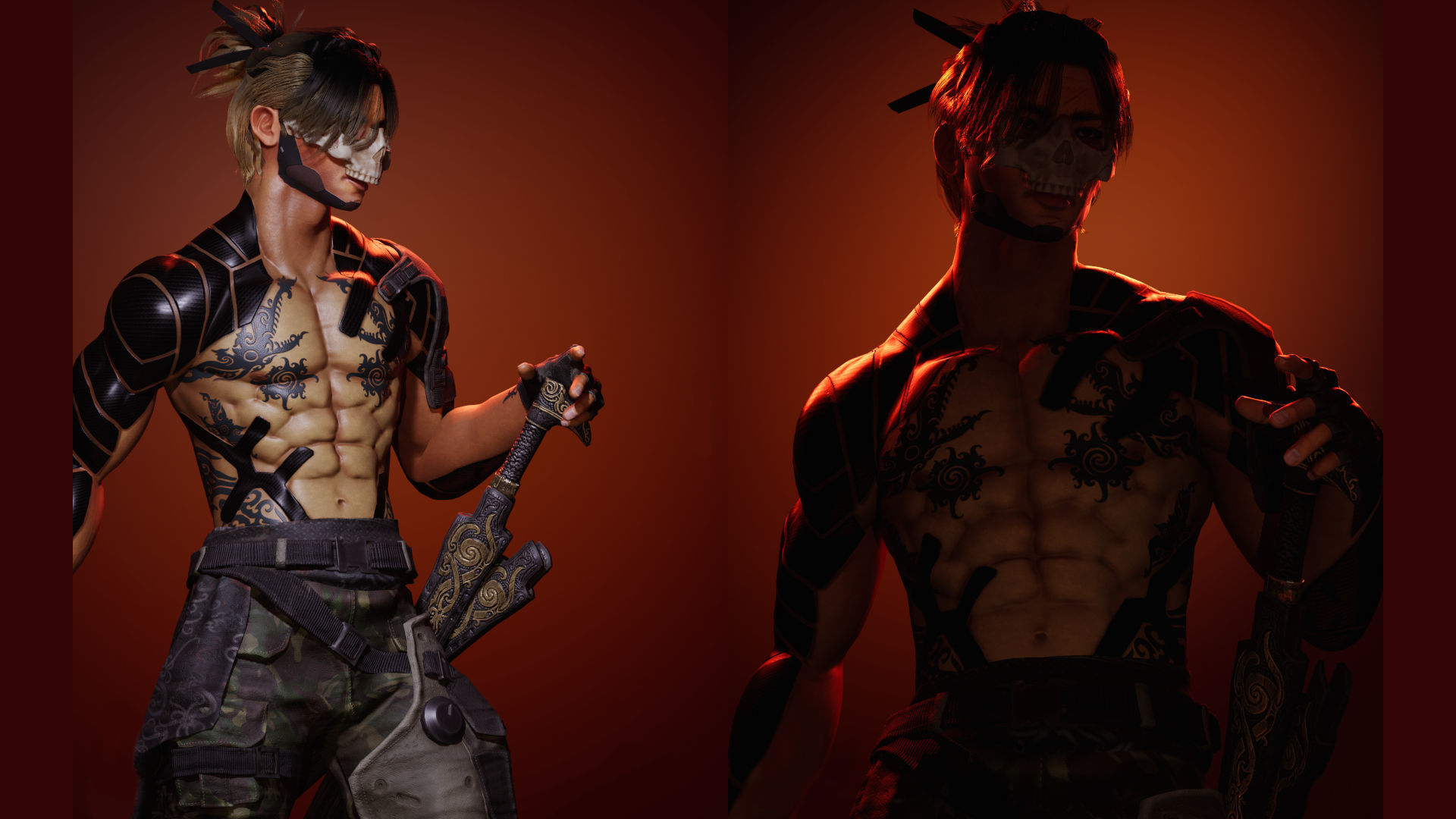 Futuristic Tribal Warrior Low-poly 3D model_4