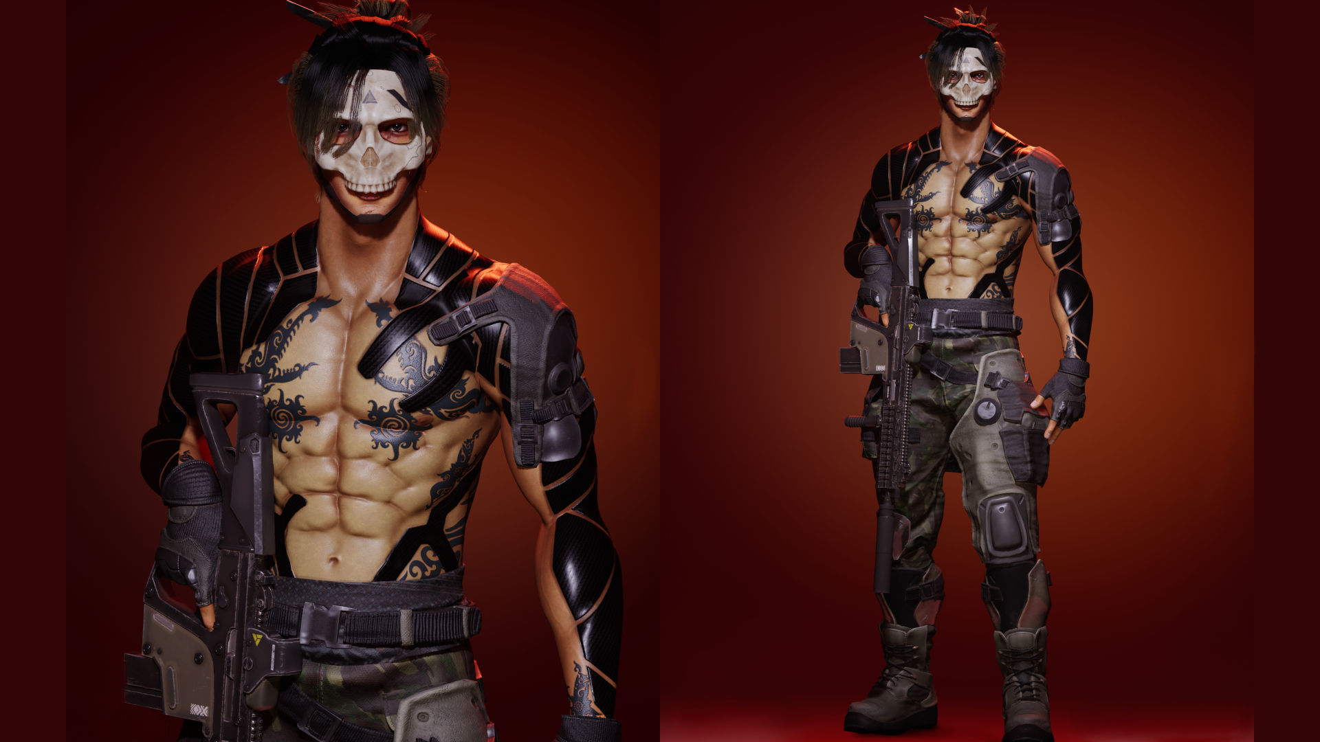 Futuristic Tribal Warrior Low-poly 3D model_3