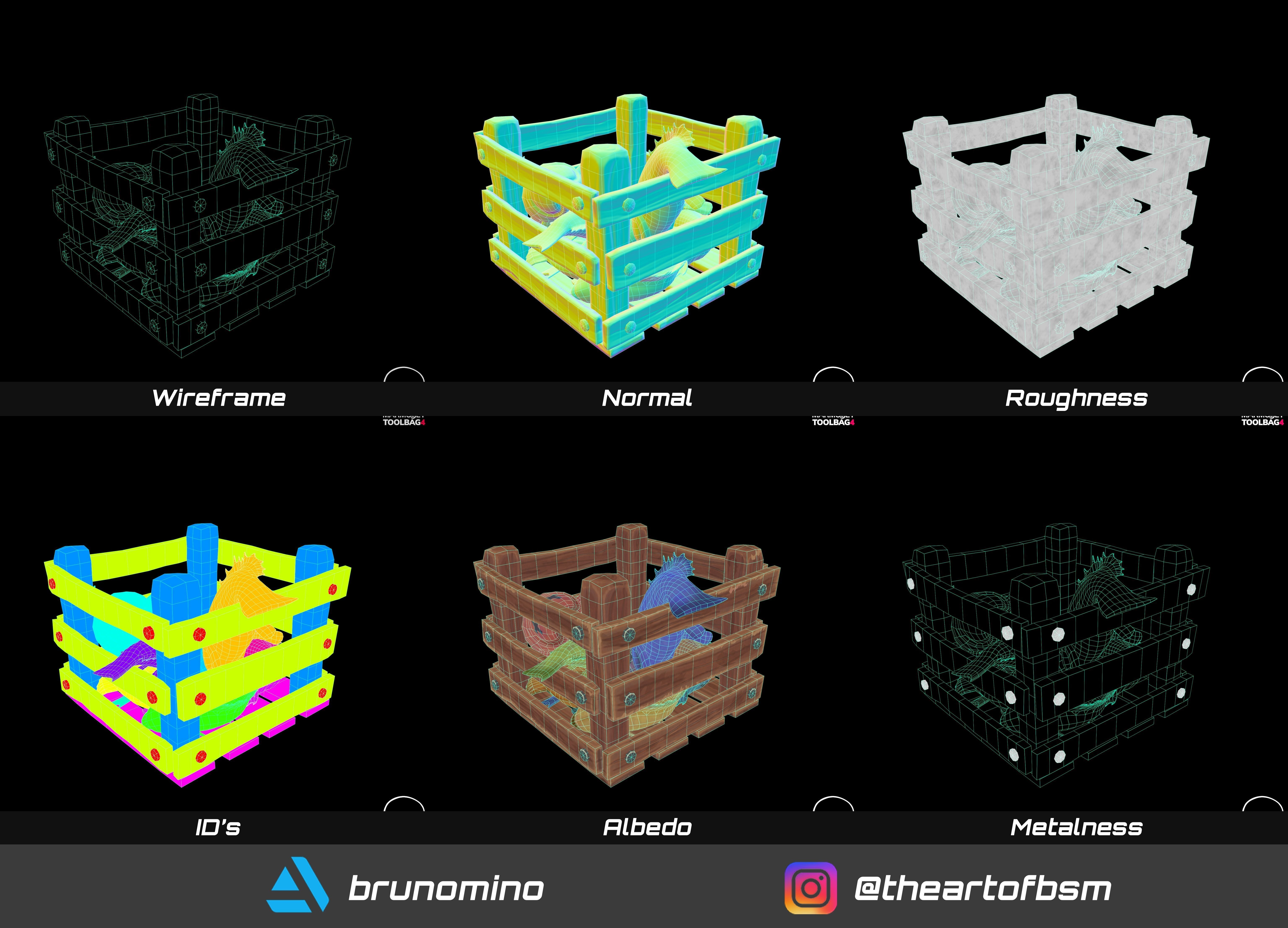 Stylized Box with Fishes - Game Ready Asset Low-poly 3D model_18