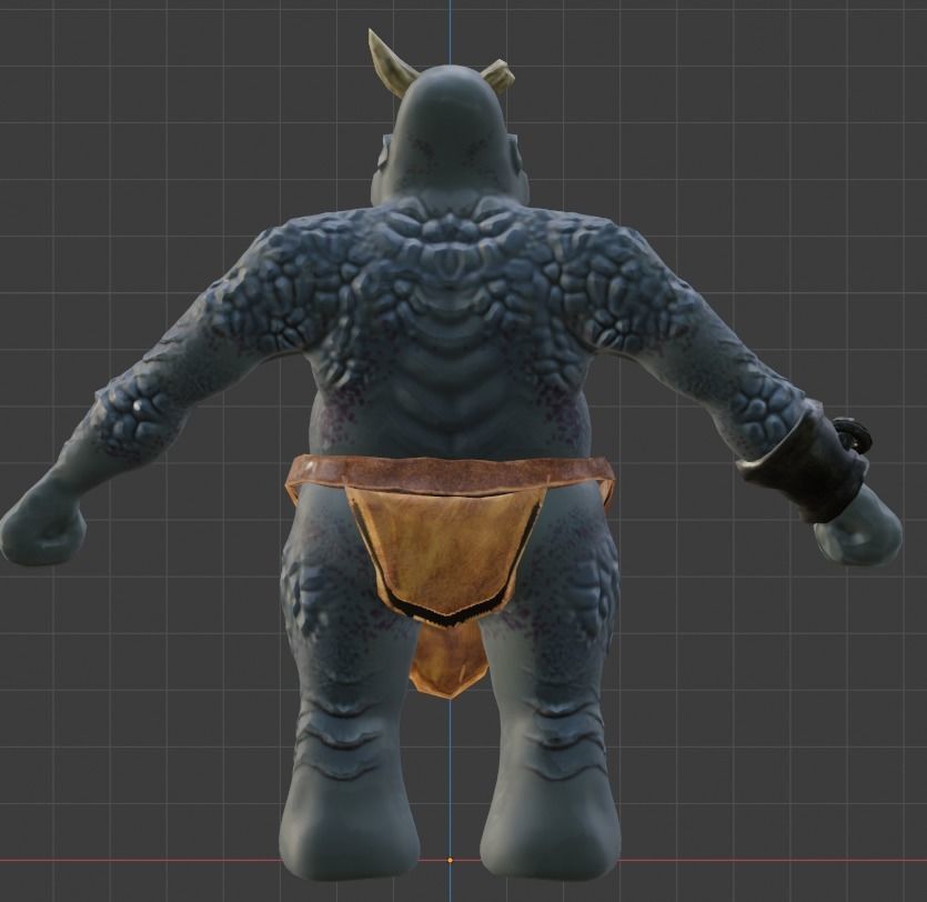 Goblin creature with big belly Low-poly 3D model_3