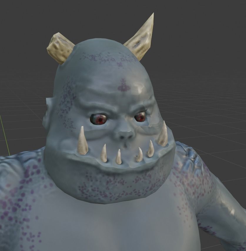 Goblin creature with big belly Low-poly 3D model_5