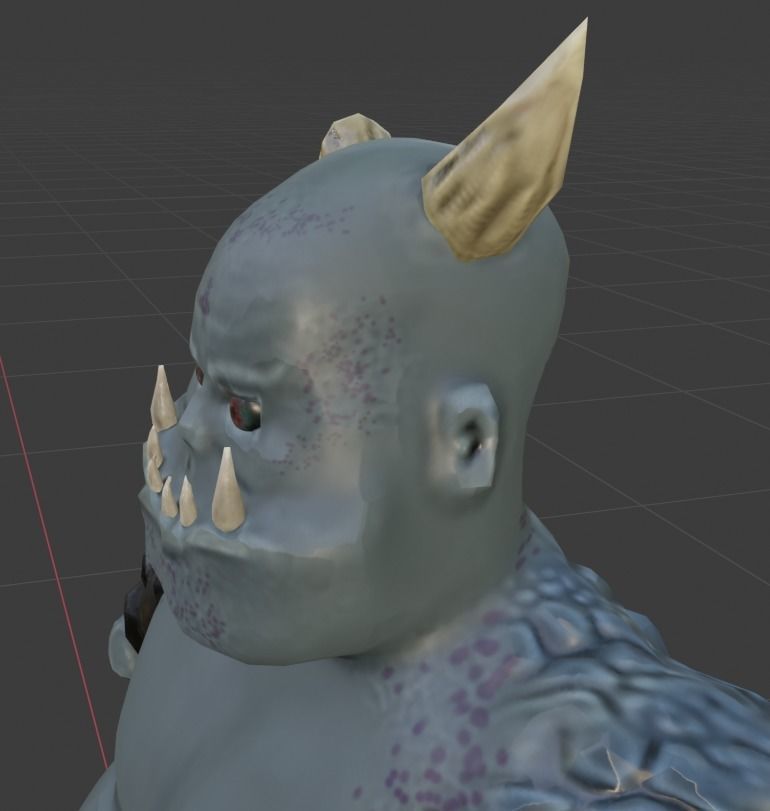 Goblin creature with big belly Low-poly 3D model_4