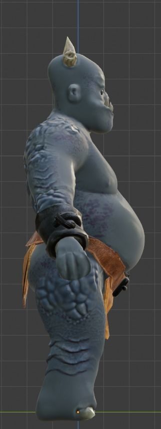 Goblin creature with big belly Low-poly 3D model_2