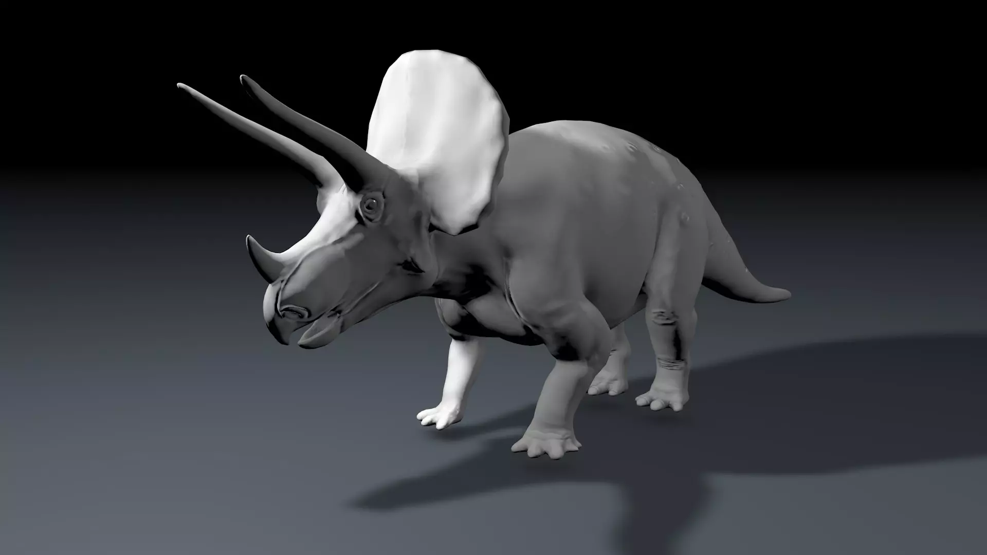 Triceratops Base Mesh Low-poly 3D model_0