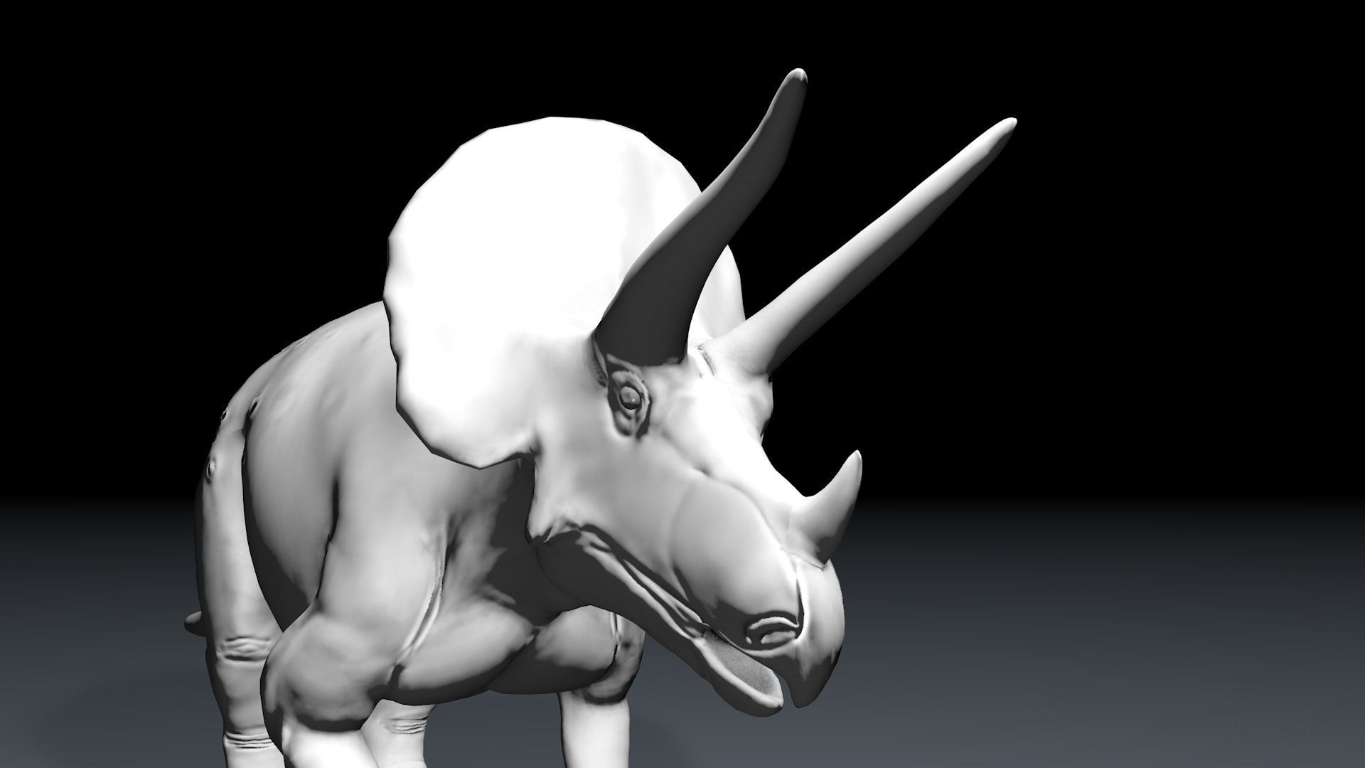 Triceratops Base Mesh Low-poly 3D model_1