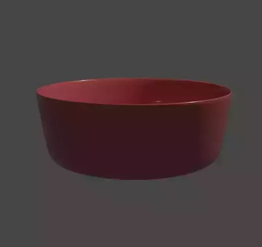 Simple Red Plastic Bowl