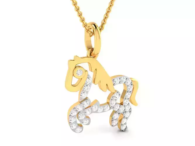 Horse Pendant 3DM STL OBJ FBX Render Details