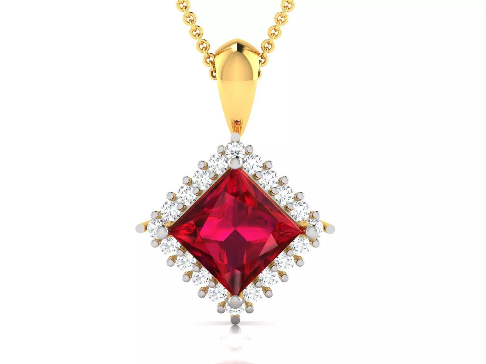 Women Princess Stone Pendant 3DM STL OBJ FBX Render Details 3D print model_0