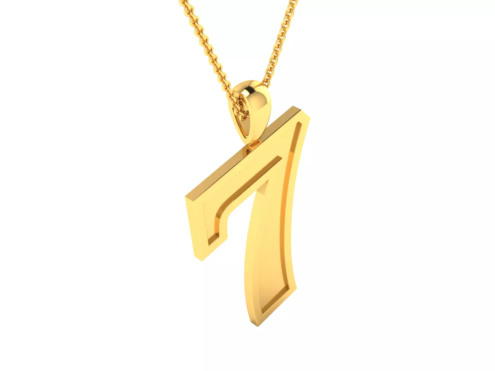 7 Number Pendant 3DM STL OBJ FBX Render Details 3D print model_0