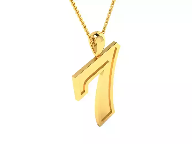 7 Number Pendant 3DM STL OBJ FBX Render Details 3D print model