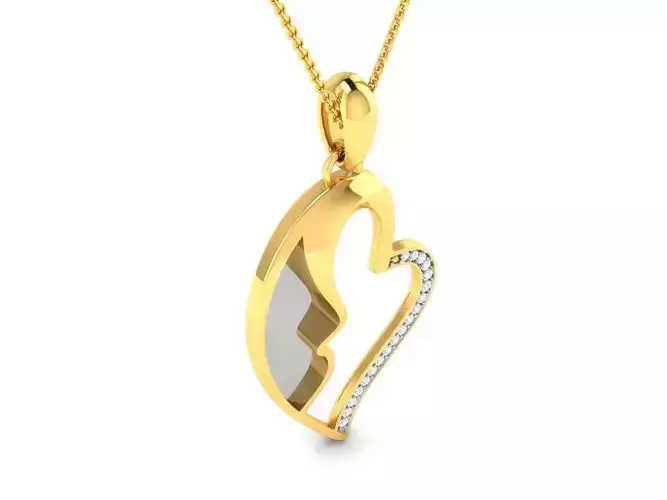 Women Heart Pendant 3DM STL OBJ FBX Render Details