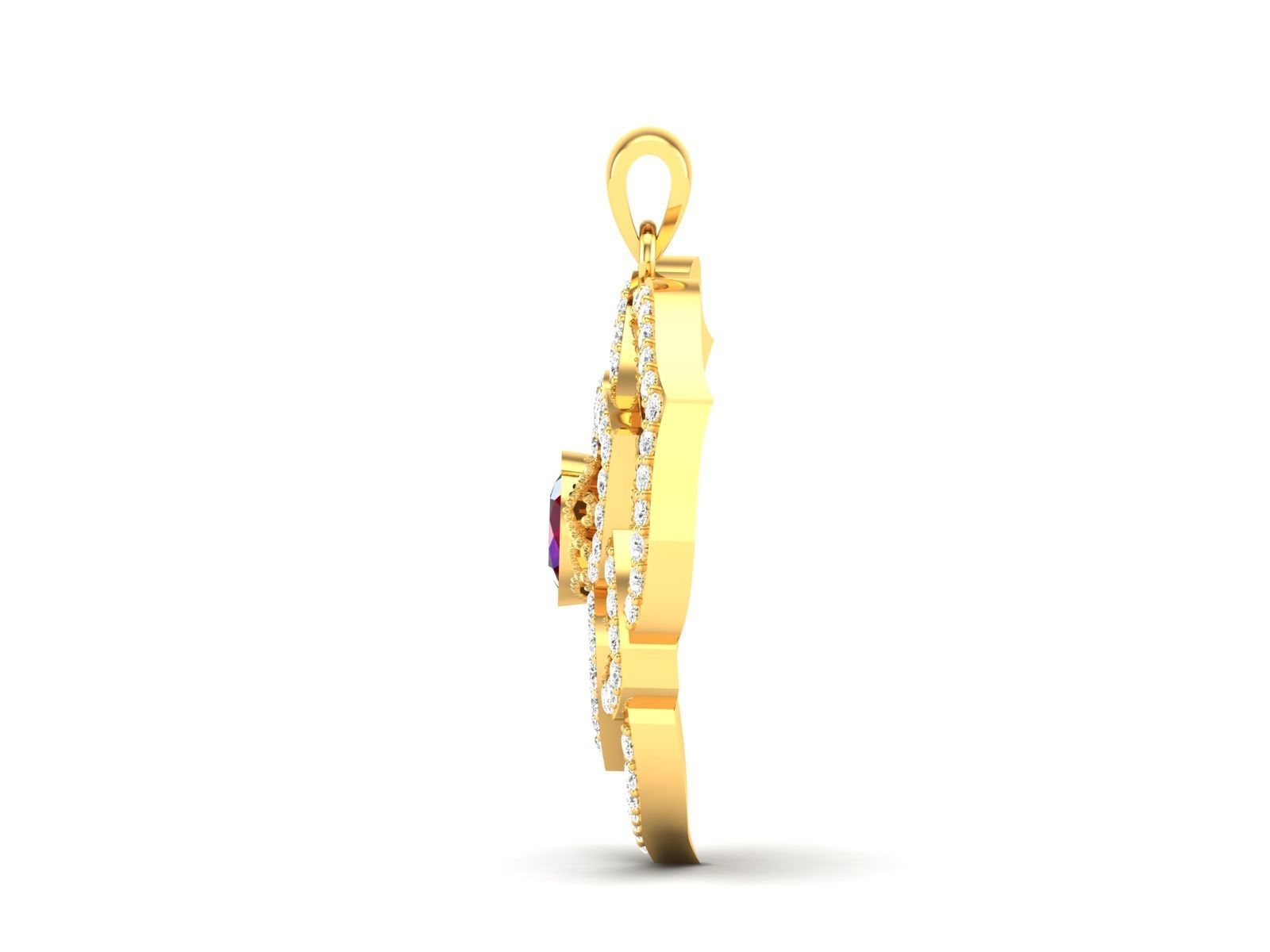 Women Pendant 3DM STL OBJ FBX Render Details 3D print model_10