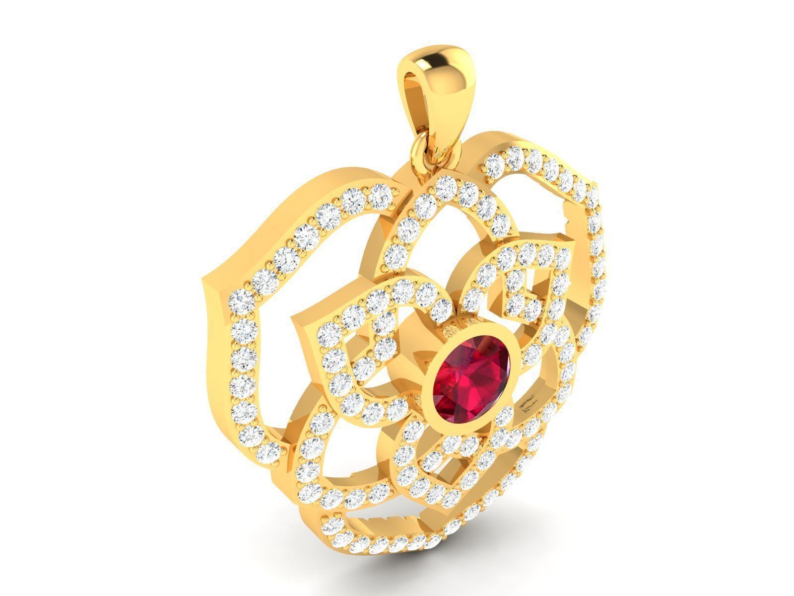 Women Pendant 3DM STL OBJ FBX Render Details 3D print model_7