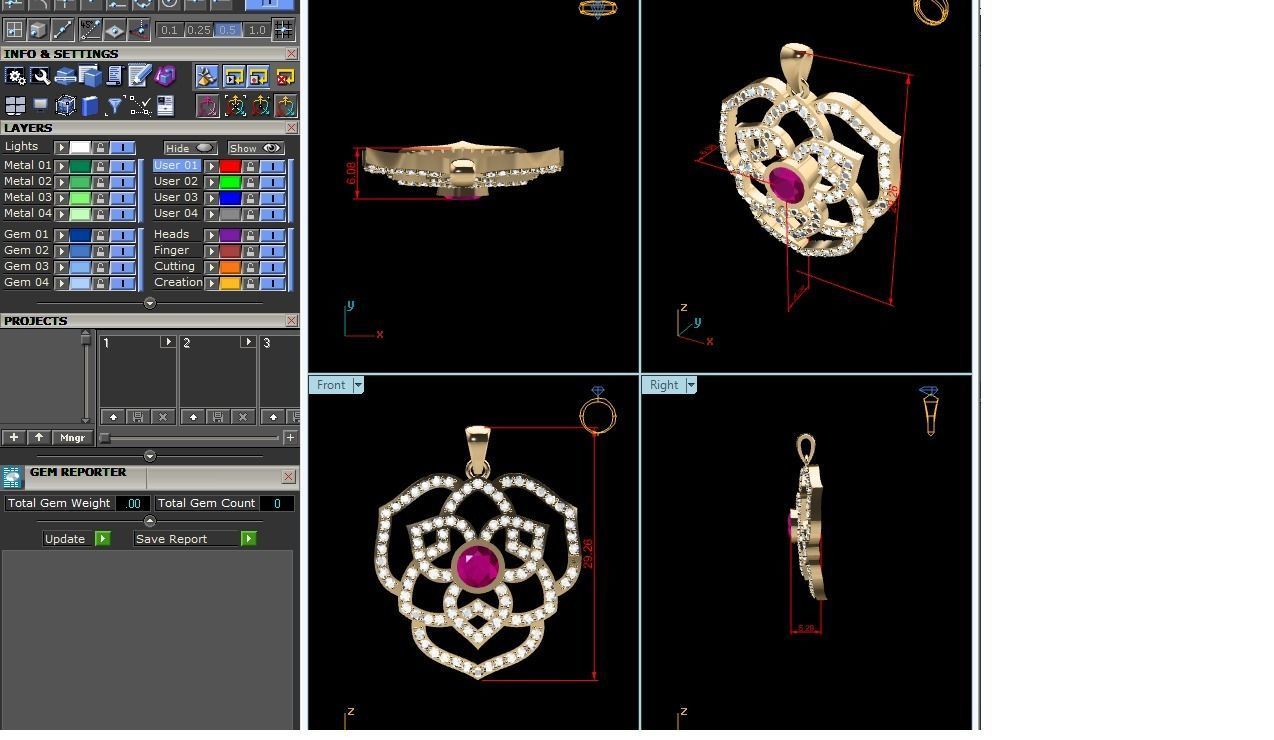 Women Pendant 3DM STL OBJ FBX Render Details 3D print model_13