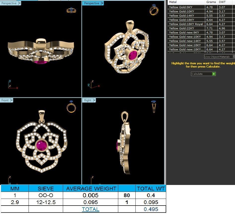 Women Pendant 3DM STL OBJ FBX Render Details 3D print model_6