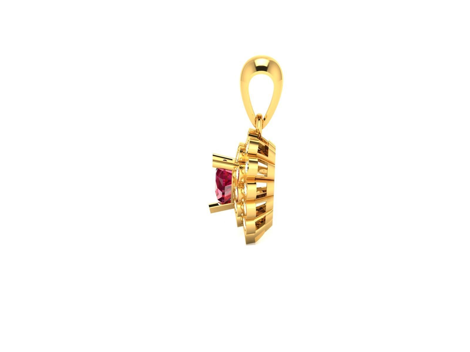 Women Heart Pendant 3DM STL OBJ FBX Render Details 3D print model_11