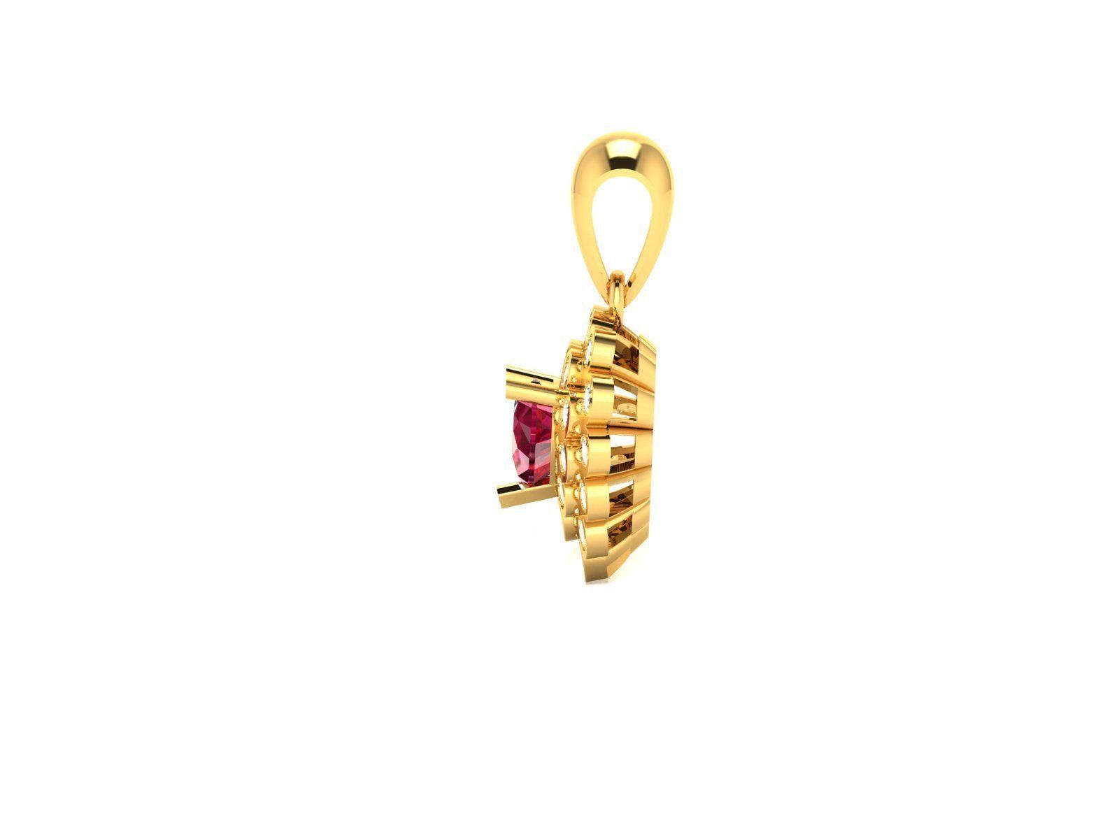 Women Heart Pendant 3DM STL OBJ FBX Render Details 3D print model_12