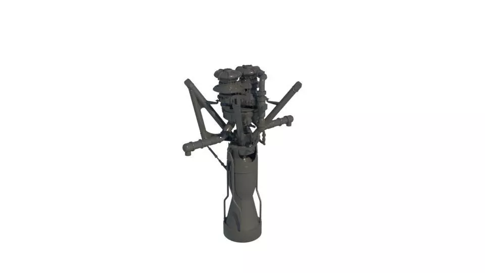 X405 Rocket engine Low-poly 3D model_0